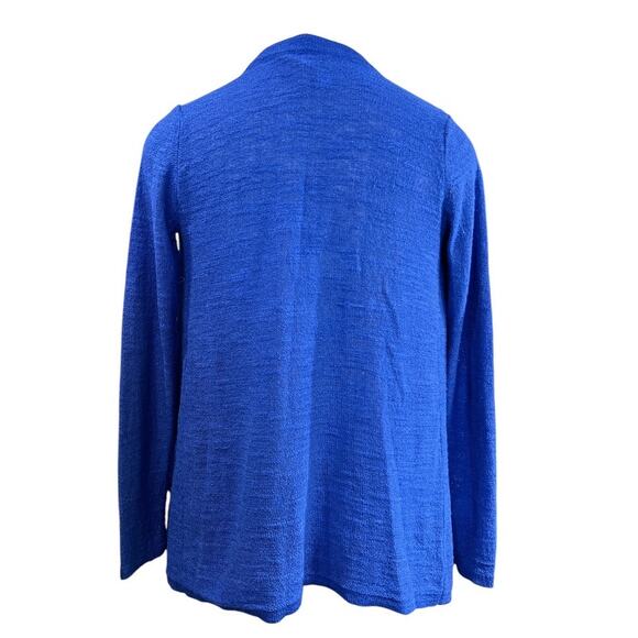 Lilly Pulitzer Chesapeake Cardigan Drape Front Size S Brilliant Blue Open Knit - Picture 3 of 10